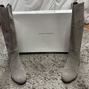 Marc Fisher Gray Suede Over-the-Knee Boots